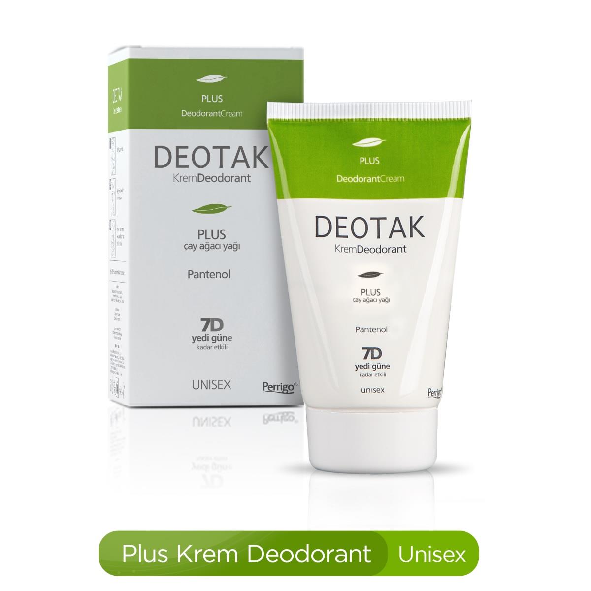 Deotak Deodorant Cream Plus Tea Tree Oil Unisex 7 Günlük Krem Deodorant